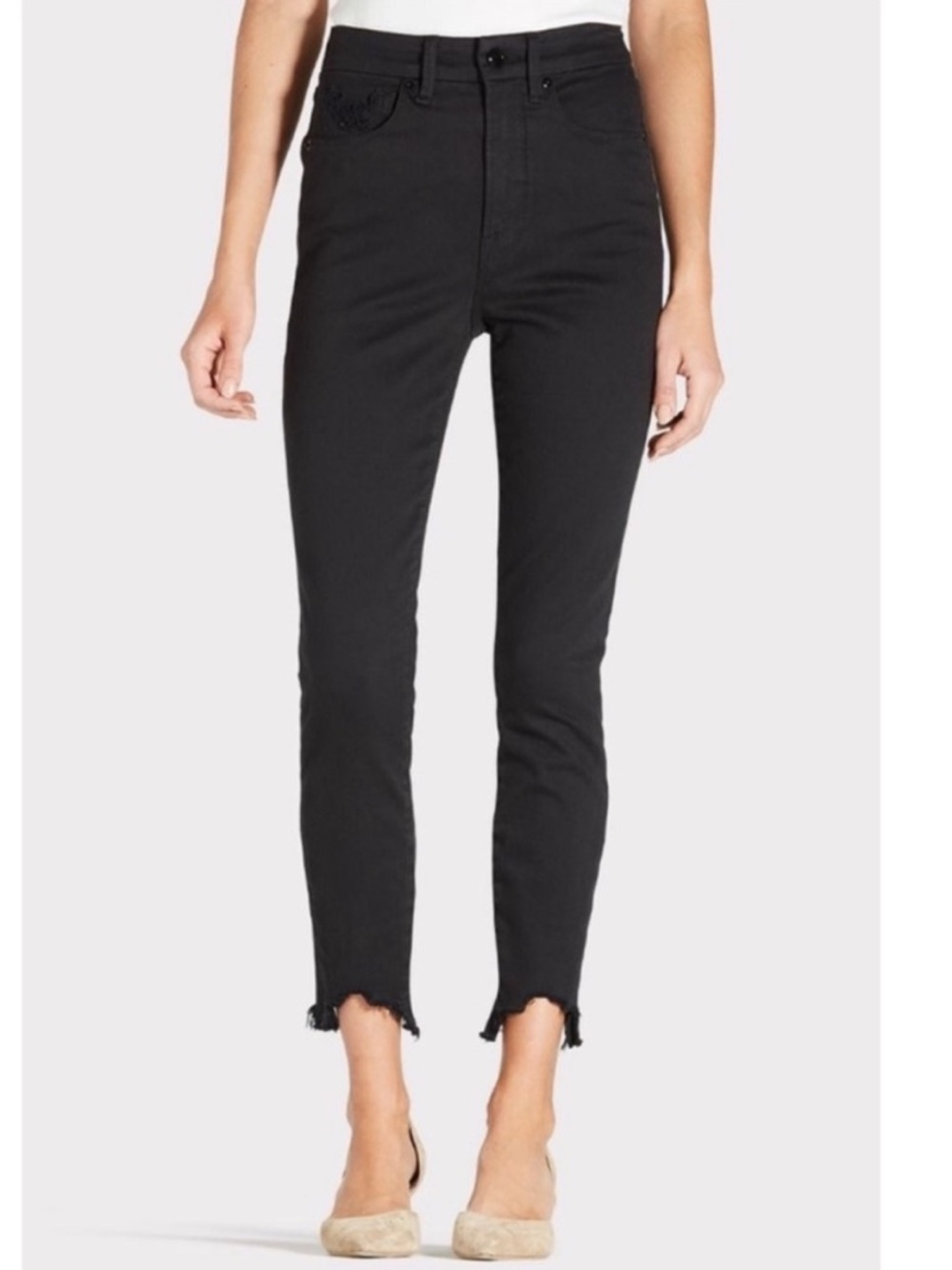 Good American- Good Waist
Crop Chewed Hem Skinny Jeans